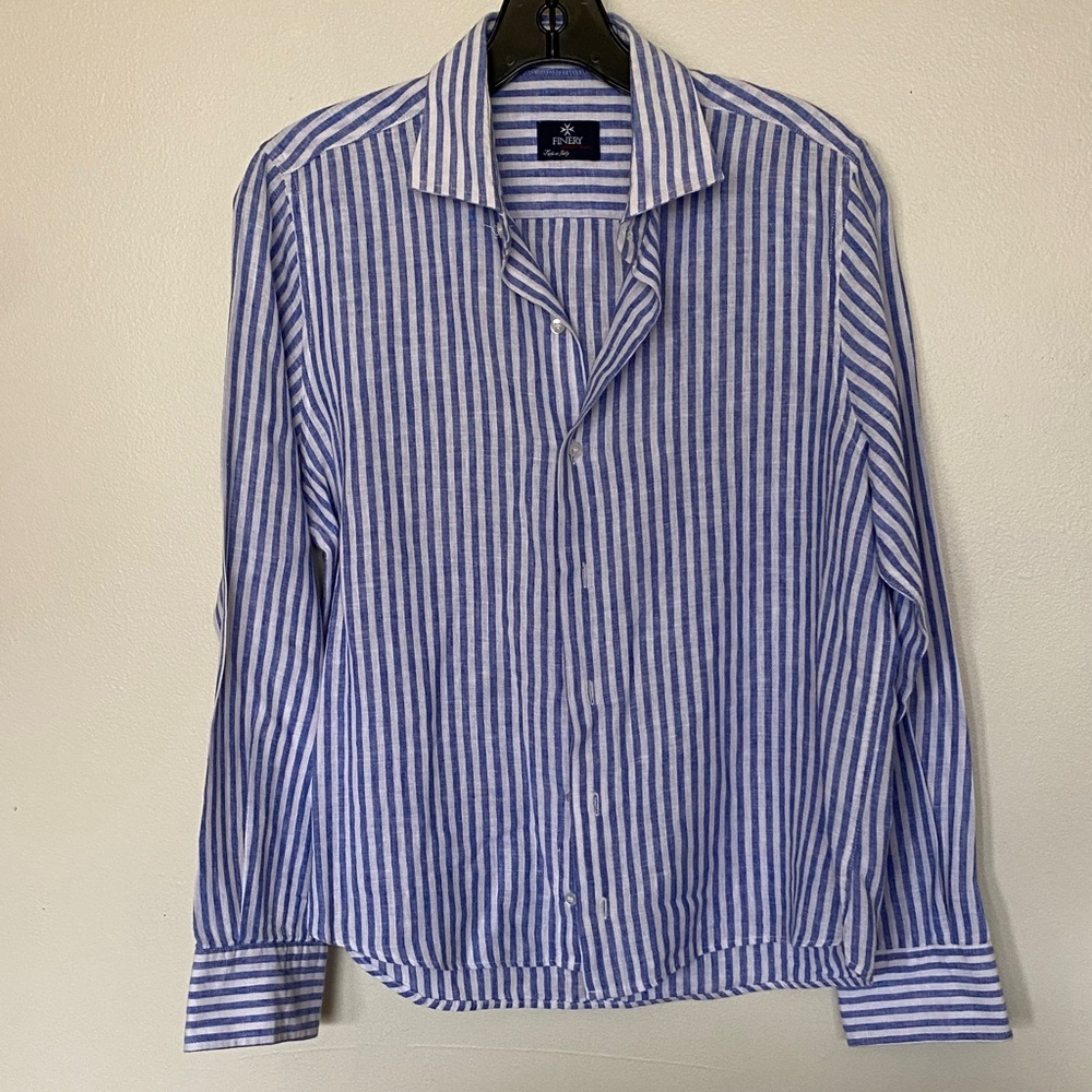 Classic Blue Striped Button-Down Shirt